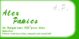 alex papics business card